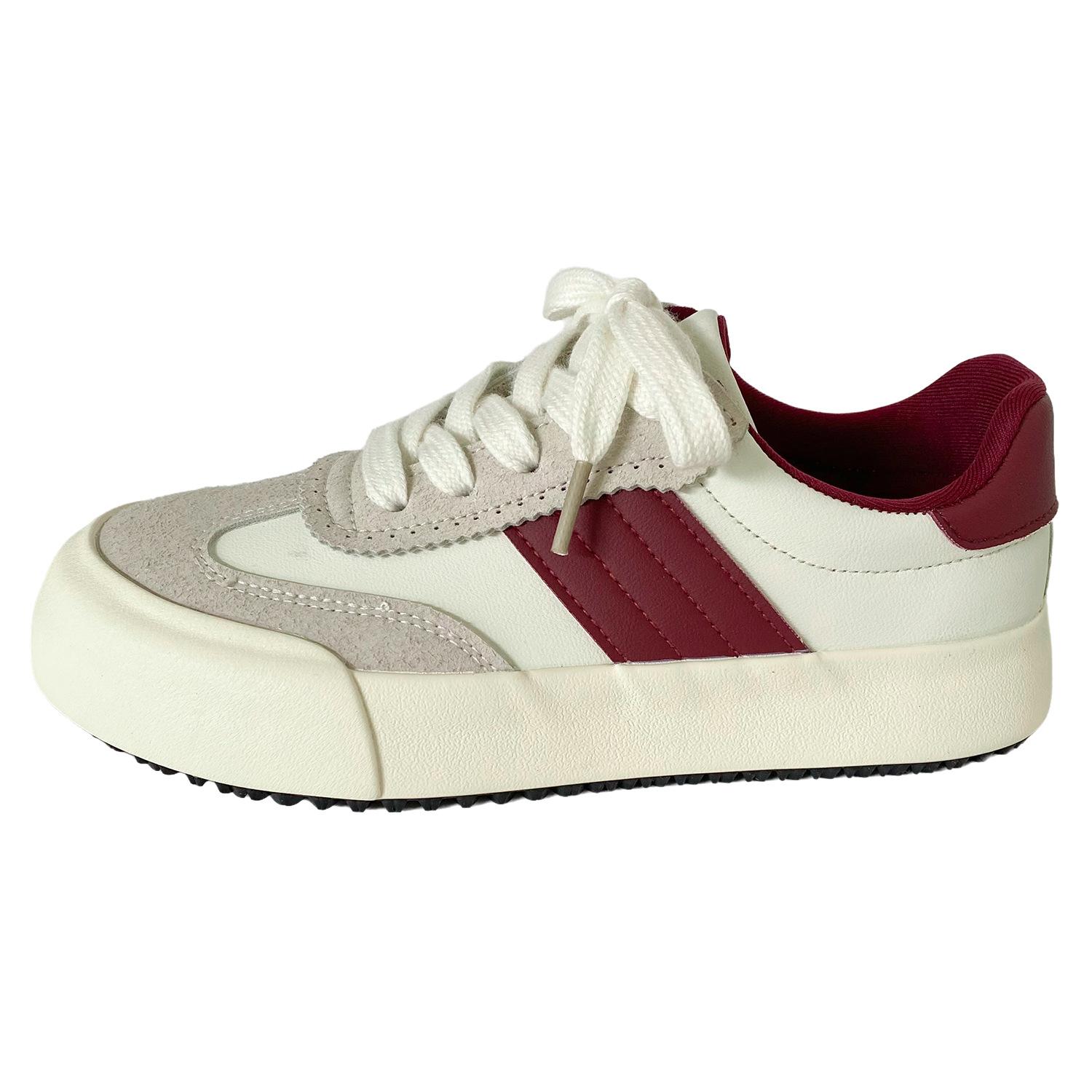 

6566 latex insoles/thick-soled Dexun shoes women s shoes 2024 autumn new niche round head board shoes little white shoes 40 бежевий