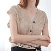 MAXZA Crochet Knitting V Neck Vest zb08Vt601