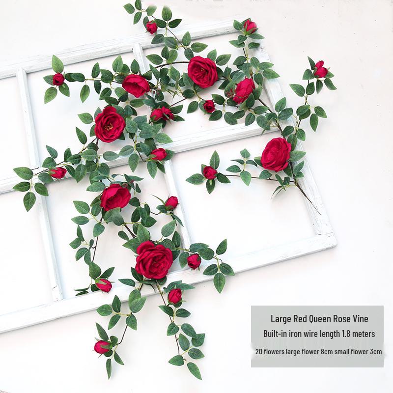 Silk Rose Vine Artificial Flower Chain for Living Room Decor