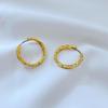 Minimalist 18K-Plated Cubic Zirconia Textured Earrings with KS925 Silver Irregular Hoops