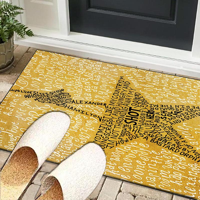 Star Hamilton Art Office Rug Chair Mat, Game Carpet, Suitable for Front Door, Bedroom, Living Room, Desk, Holiday Gift