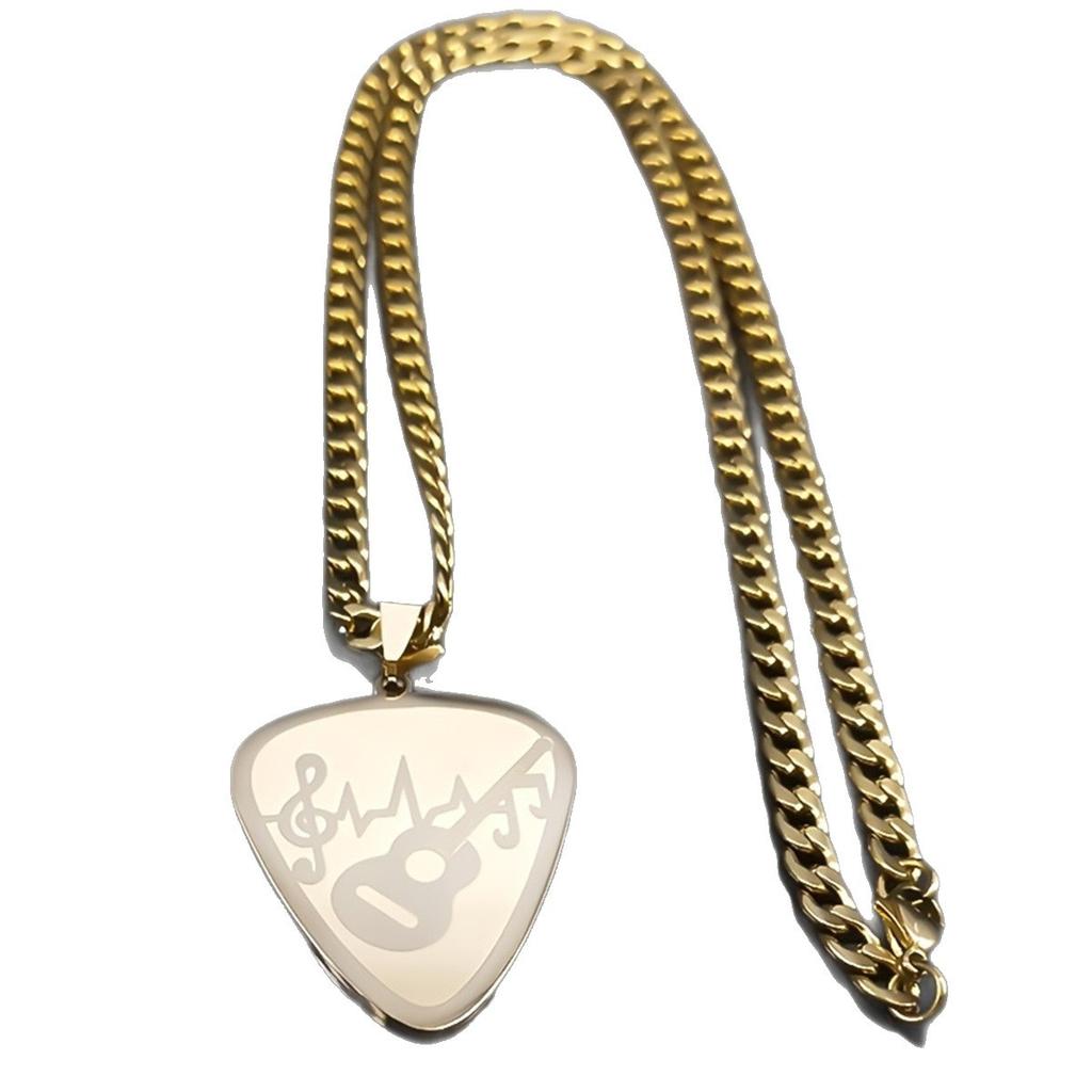 Hip Hop Guitar Bass Note Necklace Stylish Pendant Necklace for Music Lovers