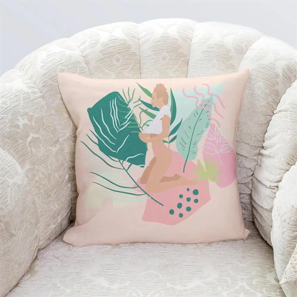 Bedroom Living Room Home Cushion Cover Geometric Abstract Pillowcase Modern Office Decor