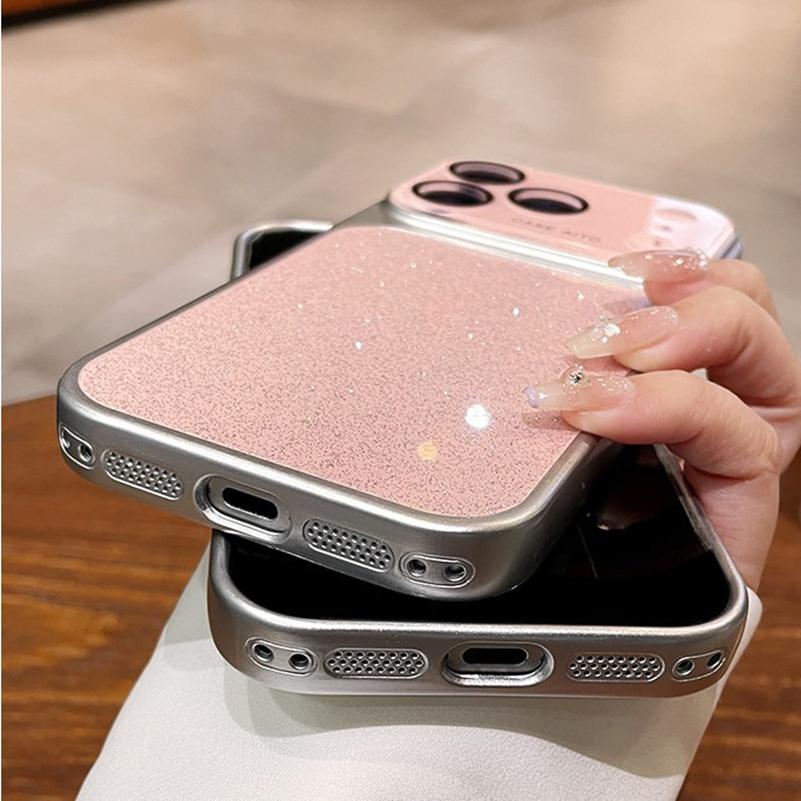 Luxury Bling Glitter Case for iPhone 17 Pro Max AI Camera Control Button Glass Lens Protector Cover for iPhone 14 15 16 Pro Max