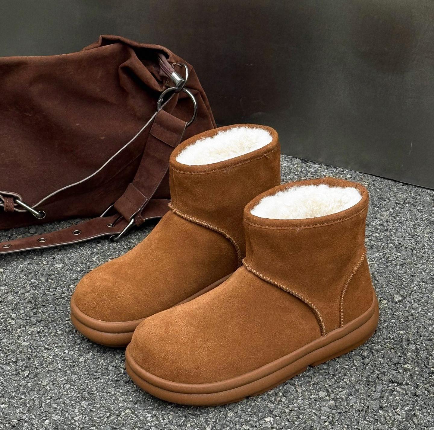 Кожаные утолщенные женские Birkenstocks 2025 зима новые на толстой подошве бархатные теплые хлопковые туфли-слипоны 35