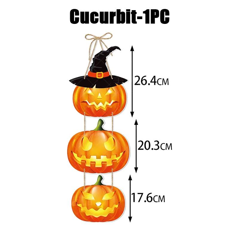 Halloween Ghost Black Cat Pumpkin Door Hanging Sign Decorations Happy Halloween Front Door Hanger Yard Wall Home Decor