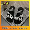 French One-word Slippers 2025 Summer Cool Wear Versatile Rhinestone Butterfly Comfortable Two Wear Flat Fairy Style Slippers