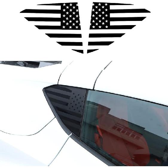 Rear Side Window American Flag Decal Fit for Chevrolet Corvette C8 2020-2024, Rear Side Window Sticker, American Flag Rear Side Window Decal Sticker