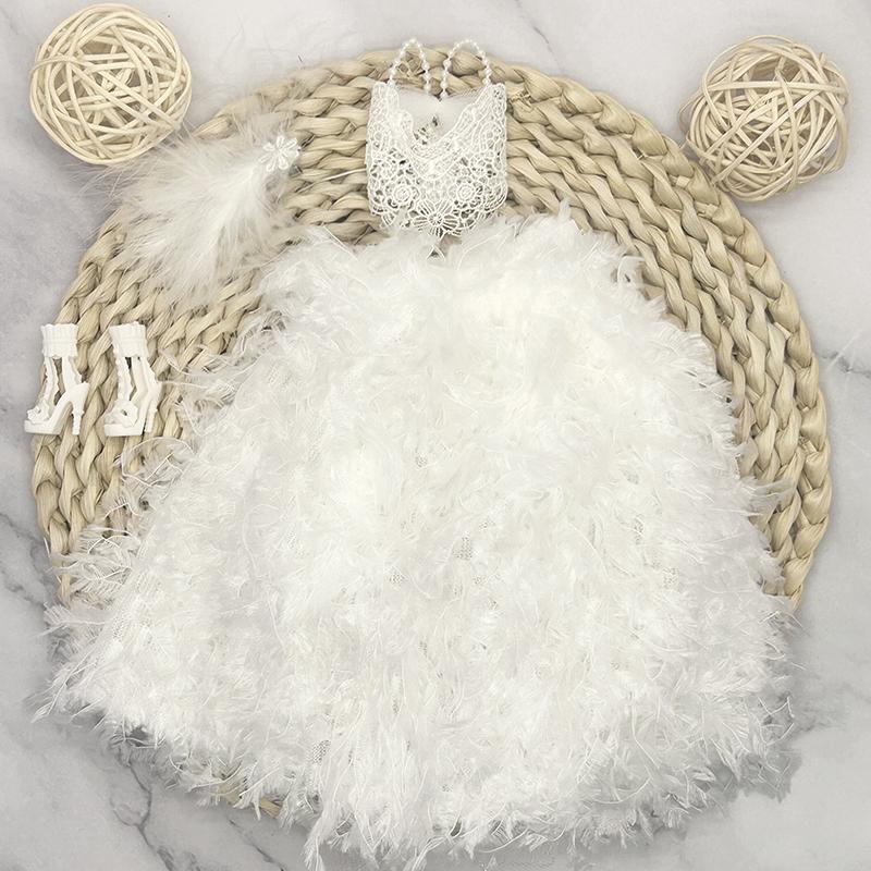32cm Supermodel Doll Clothes Suit European Fashion Feather Dress Gauze Skirt Exquisite Accessories Set DIY Toy Collector Gifts