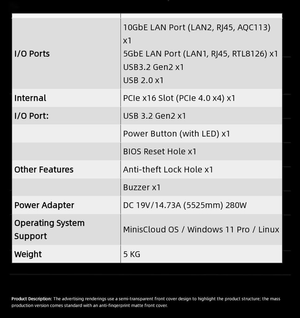MINISFORUM N5 Mini PC - AMD Ryzen AI 9 HX PRO 370, NAS ECC DDR5 da 144TB, MinisCloud OS, Server Domestico/Ufficio con Intelligenza Artificiale