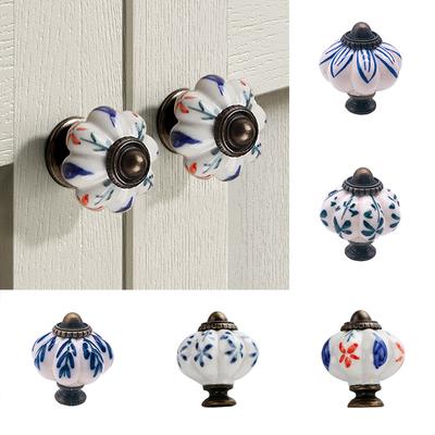 1PC Kürbis Form Schublade Ziehen Einloch Schrank Griff Knopf Küche Keramik Möbel Hardware