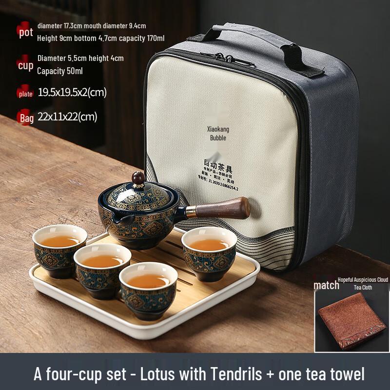 Hand-Painted Ceramic Travel Tea Set
