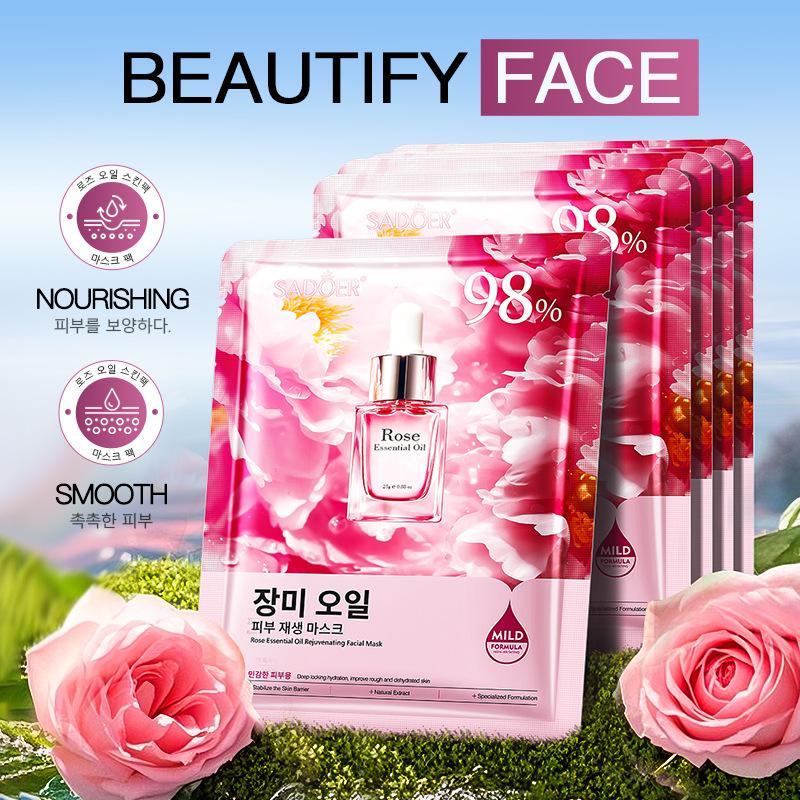 Rose Essential Oil Rejuvenation Mask SADOER Moisturizing Rejuvenation Brightening Mask