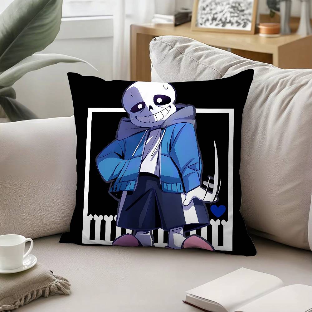 Süße H-Undertale Sans-W Kissenhülle Kissenbezug Weich Süß Dekokissenhülle Für Auto Sofa Kissenbezug Polyester Mit Reißverschluss