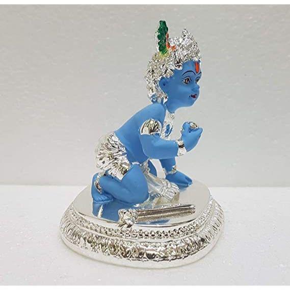 Ceramic Krishna Idol Standing Krishna Playing Basuri | Flute | Kanah JI Statue Hindu God Religious Idol Krishan Figurine for Pooja & Gifting