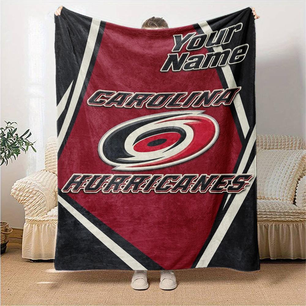Name Custom Carolina Hurricanes Print Flannel Blanket High Quality Warm Comfortable Cover for All Seasons Perfect for Gifts Home Decor