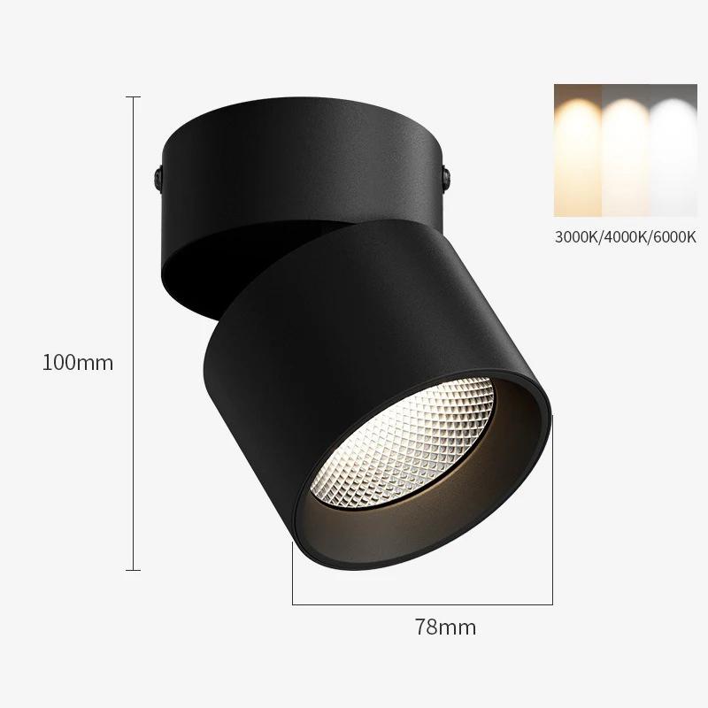 

Современный светодиодный потолочный светильник 220 В переменного тока, накладной, точечный светильник для дома, спальни, гостиной, магазина, офиса, лампы с 3-цветным освещением 7W&3 Light Colors