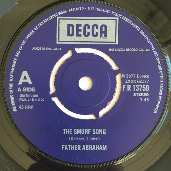 

7inch Record VADER ABRAHAM The Smurf Song FR13759 Decca UK Childrens Used