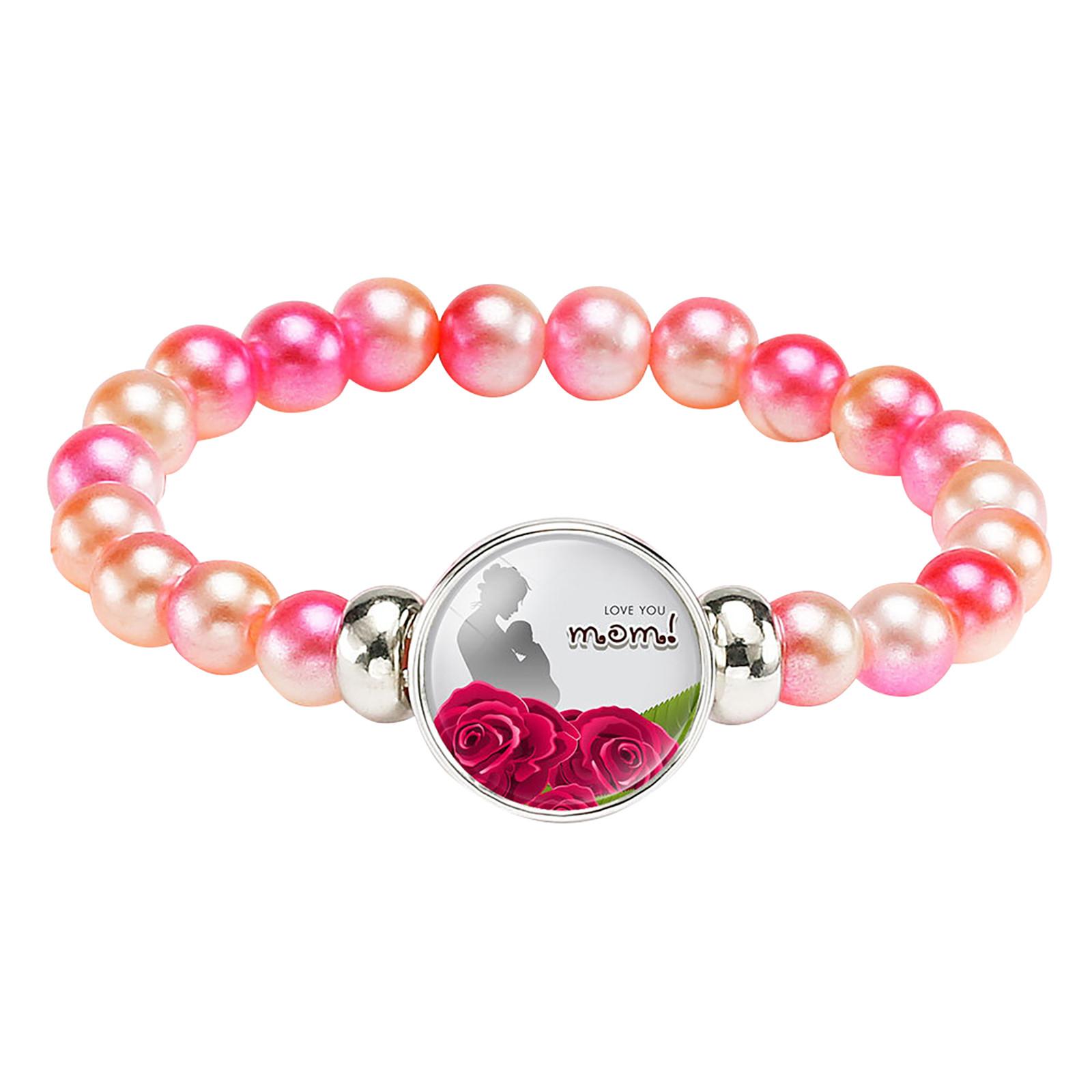 

Мамина любовь МАМА В форме сердца - Браслет Корейская версия Подарок на День матери One Size розовый