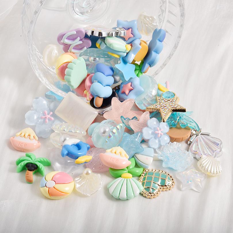 10/20/30/50pcs Random Mix Ocean Charms For Junk Cases Starfish Shell Fish Pendant Jewelry Making Charm Bulk DIY Phone Case Shoes