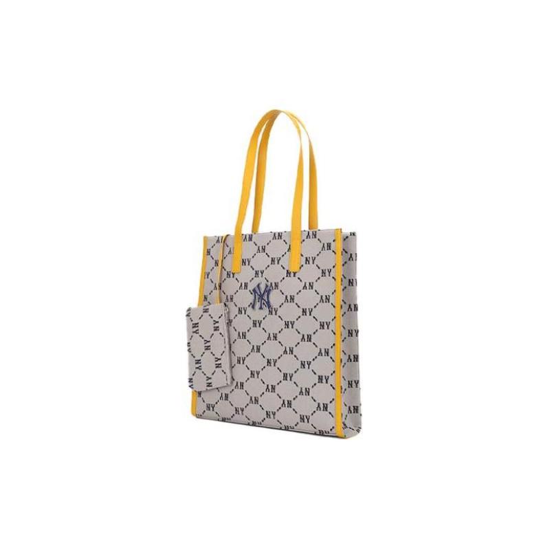 

MLB Monogram Collection Polyester Tote Bag, Shopping Bag, Combo Bag, Shoulder Bag, Handbag Regular Unisex Yellow Brown Casual 3AORM012N-50BGS