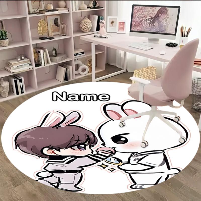 Customizable K-Kpop Team1 Round Non-Slip Carpet - Ideal for Garden, Picnic, Office, Perfect for Decoration, Suitable For All Seasons