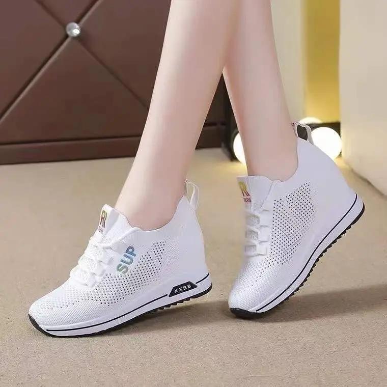 Women Wedges Shoes Platform Shoes Spring Breathable Casual Shoes Woman Fashion Sneakers Height Increasing Vulcanize Shoes