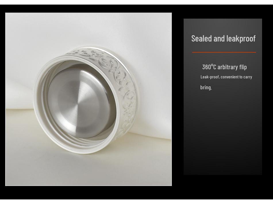 Reinsilber 9999 Thermalwasserbecher - Neun Drachen, Hundert Segnungen, Drachen & Phönix Design