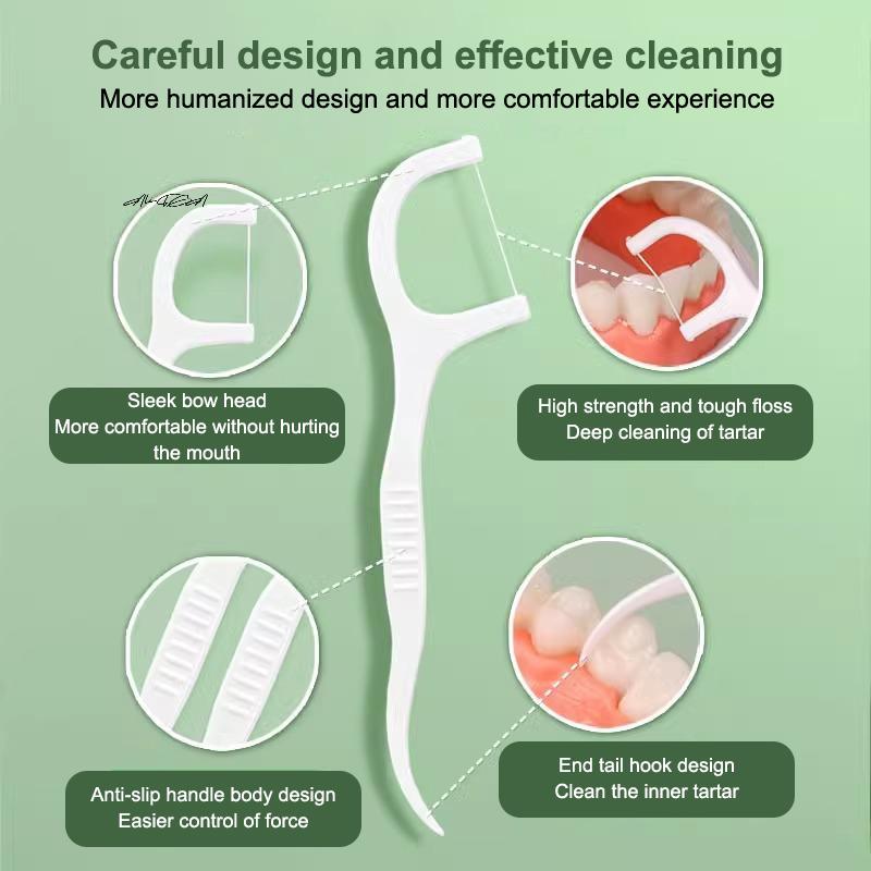 Portable Disposable Dental Floss Stick High Tensile Strand Plastic Toothpick 1/2/6/12 Box Options for Oral Care