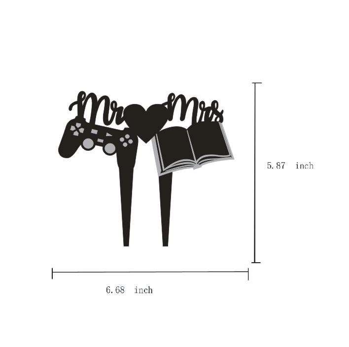 Exquisite Acrylic Wedding Cake Topper – Couple Proposal Design чёрный