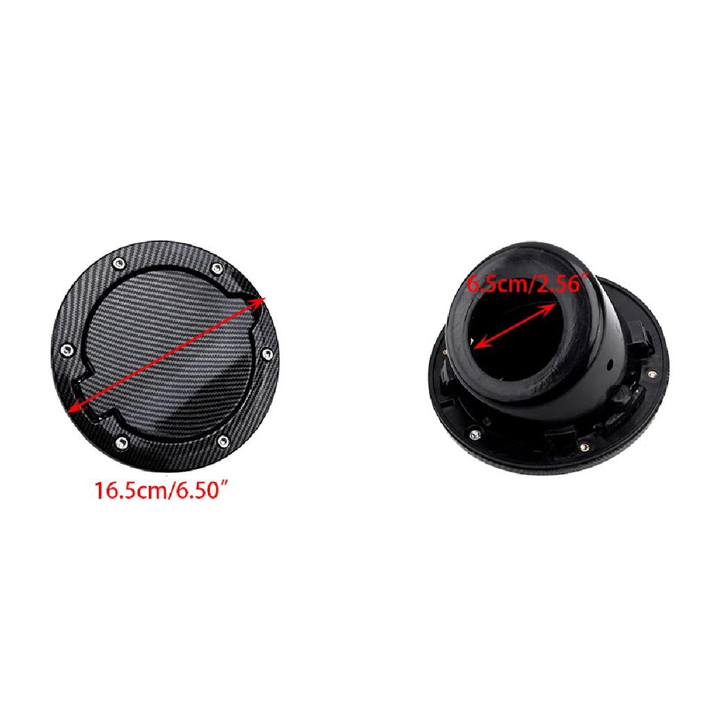 Carbon Fiber Style Fuel Tank Cover Door Gas Filler Cap Fit for Jeep Wrangler JK 2007-2017