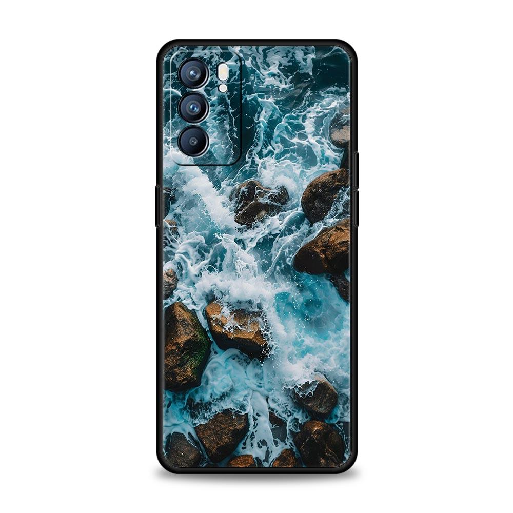 Blue Sea Ocean Waves Phone Case For Oppo Reno13 Reno12 Reno11 F Reno10 Pro A54 5G Find X5 A53 A9 A57 A78 4G A79 A80 A98 Cover