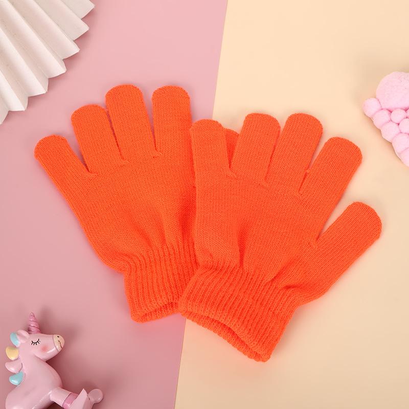 Winter solid color warm and cold gloves knitted gloves student couple cycling gloves