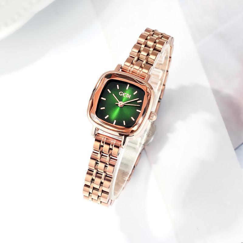 Simple And Compact Dial Women S Watch Retro Schoolgirl Square Steel Belt Quartz Watch