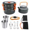 Portable Folding Camping Cookware Set: Outdoor Kettle & Small Teapot