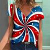 New American Independence Day Women's 3D Printed V-neck T-shirt