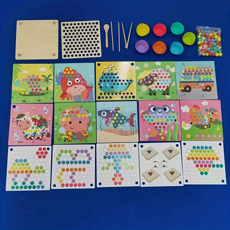 Educational Wooden Bean Counting Game Set Colorful Bead Finger Training, Counting Practice, and Math Skills Development, Counting Game
