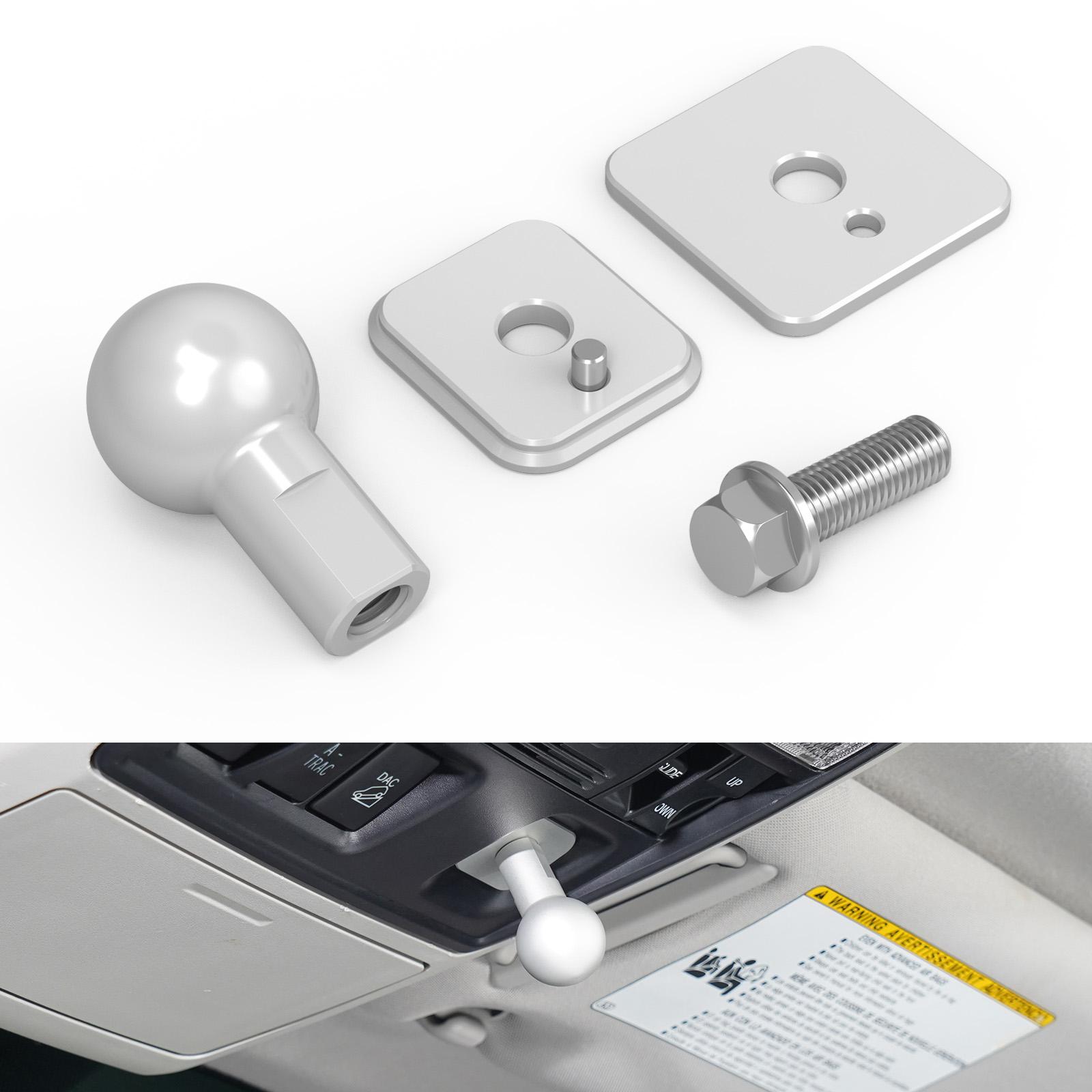 BEVINSEE Aluminium Overhead Console Ball Mount Adapter for Toyota 4Runner 2010-2024, Replacement for 86750-35010 серебряный