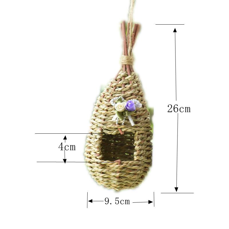 Handmade Straw Woven Bird Cage - Outdoor Hanging Bird Nest House Decoration
