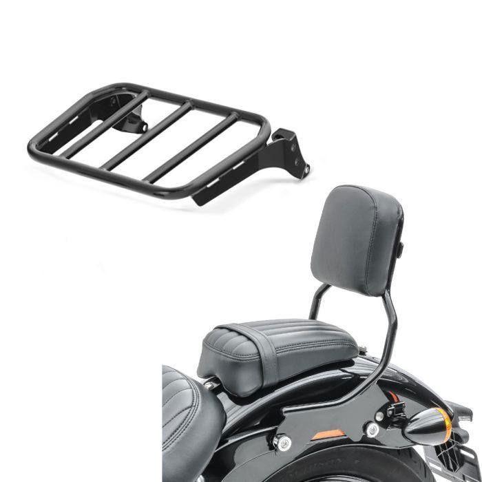 Sissy Bar compatible avec Harley Davidson Softail 18-25 Craftride R1 detachable noir + Porte Bagages p. Sissy Bar