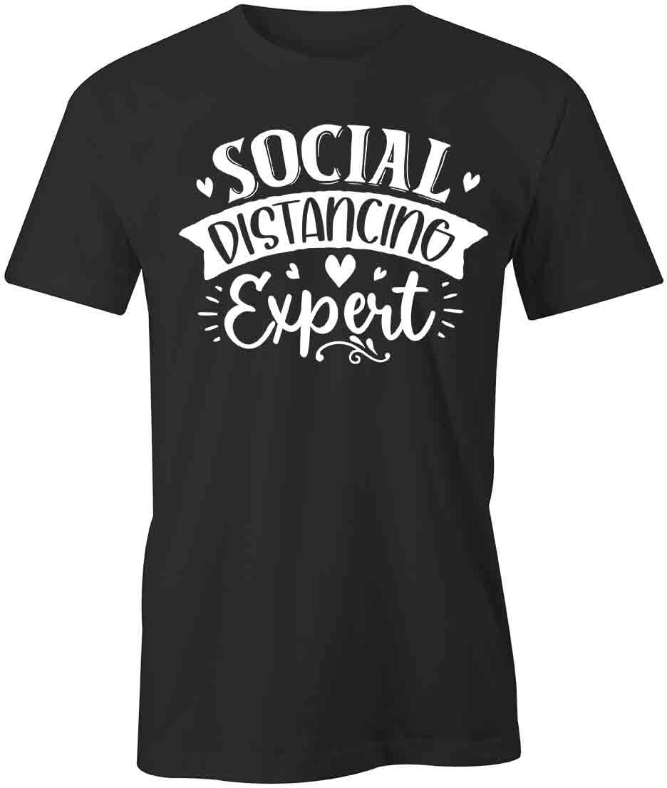 SOCIAL DISTANCING EXPERT TShirt Tee Short-Sleeved Cotton CLOTHING S1BSA343 XXXL