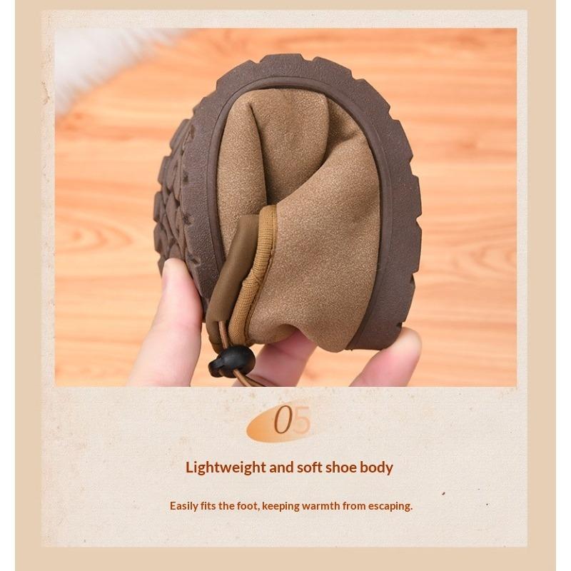 New Thickened and Warm Woolen Cotton Snow Boots and Women's Shoes Thick-soled Ankle Boots