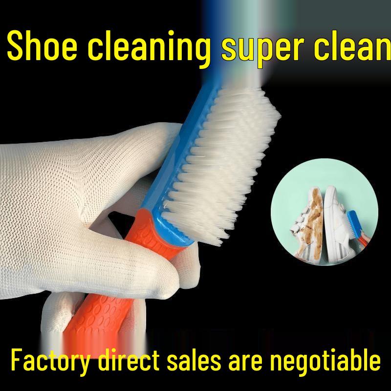 Soft Bristle Long Handle Shoe Brush - Gentle Cleaning & Polishing Tool