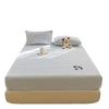 New Style Washed Cotton Fitted Sheet Single Piece Towel Embroidered Mattress Protector Bed Cover Student Dormitory Single Sheet Set