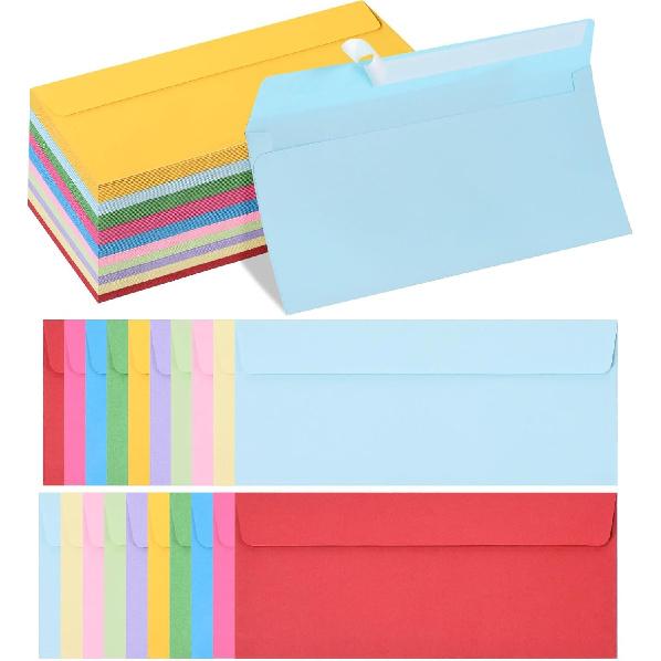 Keketer 50 Pack #10 Colored Business Envelopes Self Seal, 4.13 x 9.49 Inches Standard for Office, Business Checks, Invoices, Letter Mailing, Letters,