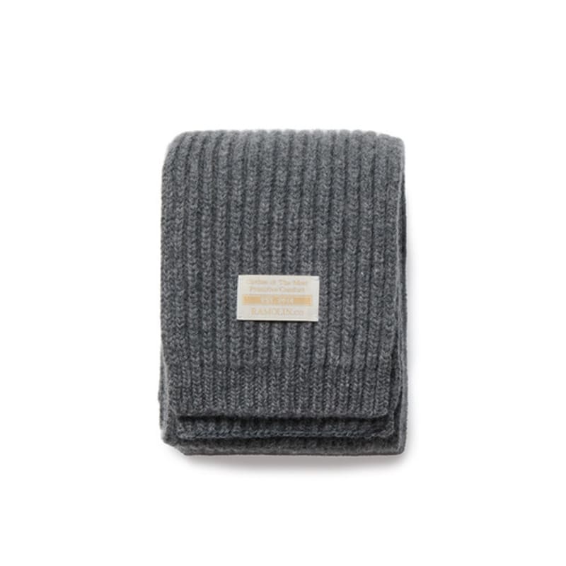 Ramolin Wool Knit Muffler Dark Grey