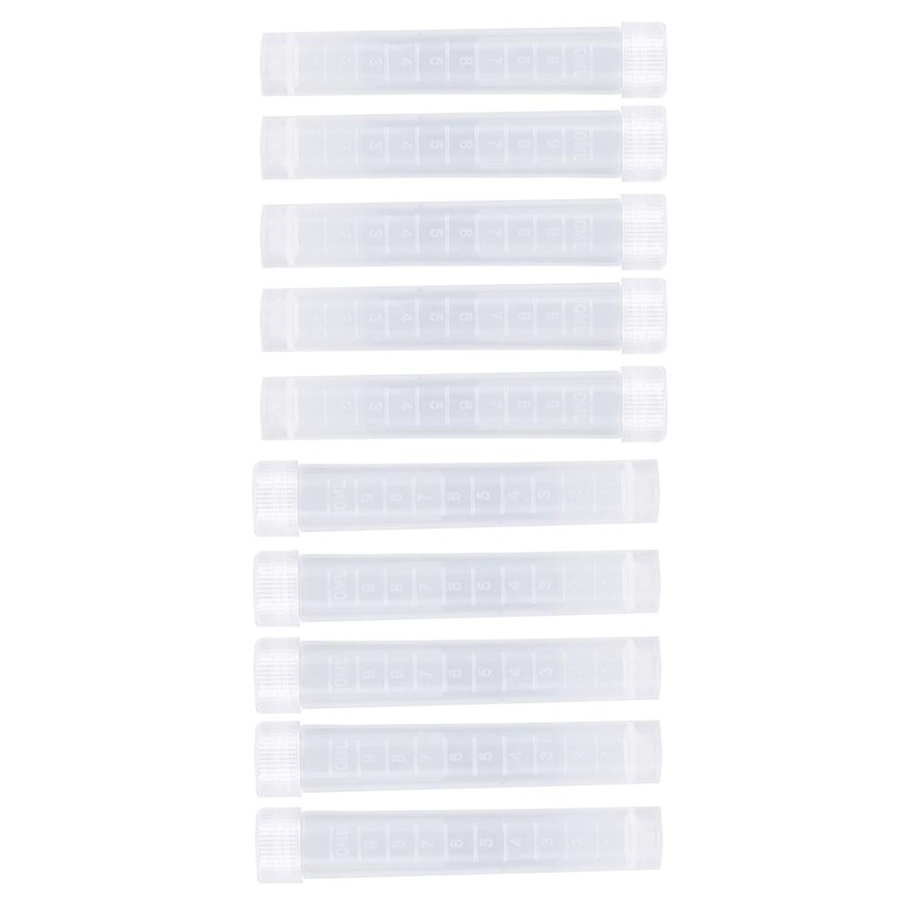 10 ks 10ml plastové zmrazené zkumavky s lahvičkou a šroubovacím uzávěrem, bílé víčko, balení, nádoba