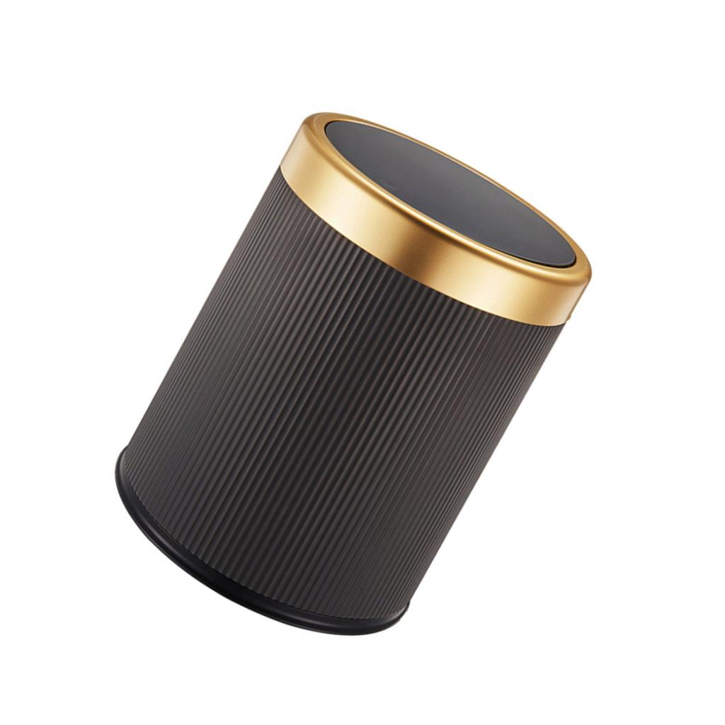 Round Flip Top Waste Bin for Home Office Use Press Trash Can with Lid Durable Plastic Wastbasket Garbage Container