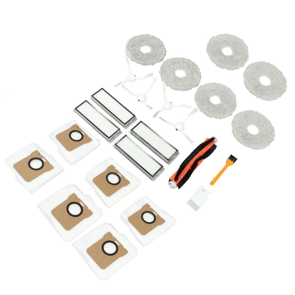 Sada příslušenství pro díly vysavače Dreame obsahuje 1 válečkový kartáč, 4 boční kartáče, 4 filtry, 6 mopů