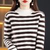Women's Pure Wool Half-High Neck Sweater - Loose, Versatile, Thickened Cashmere Knit for a Slimming Base Layer